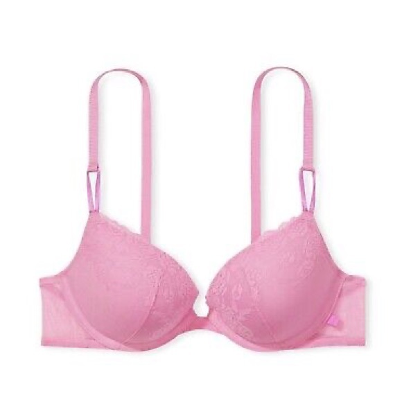 Victoria's Secret 34c Pink Tee Lace Push-Up Bra *NWT* - Picture 3 of 6